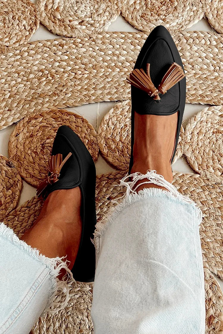 Kaylee | Classic Pointed Tassel Loafers