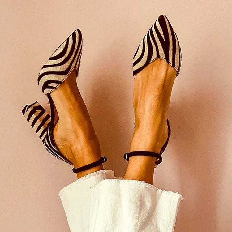 Kylie | Pointed Ankle Strap Heels
