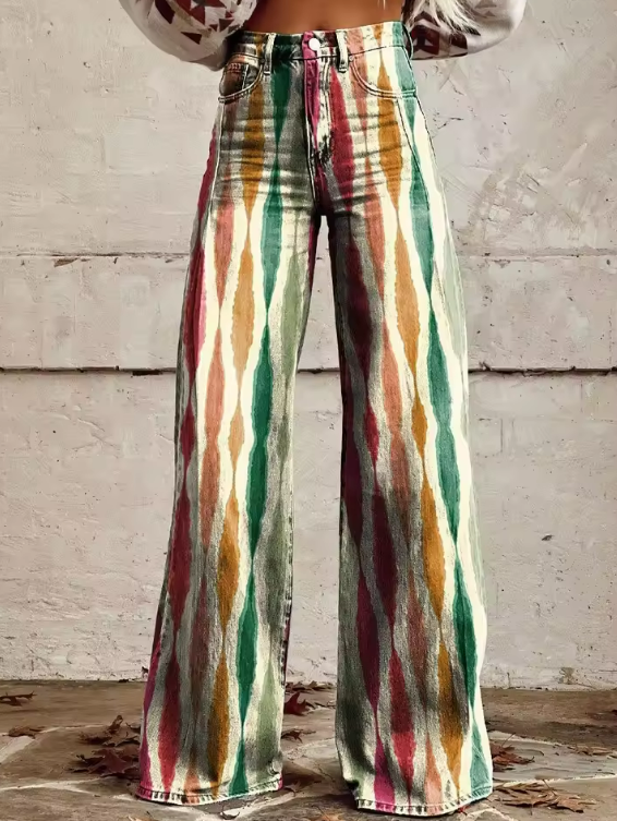 Carrie | Elegant Multicolor Boho Pants