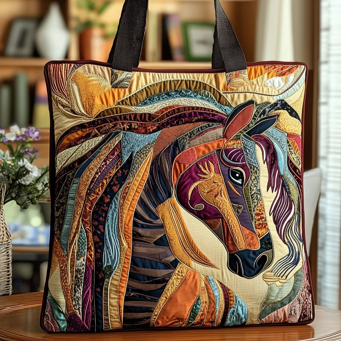 Danielle | Multicolor Horse Art Tote Bag