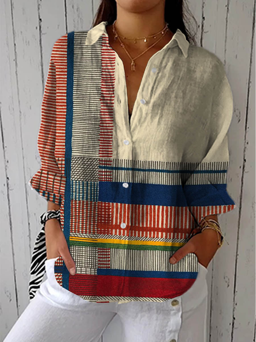 Debra | Classic Artistic Pattern Blouse
