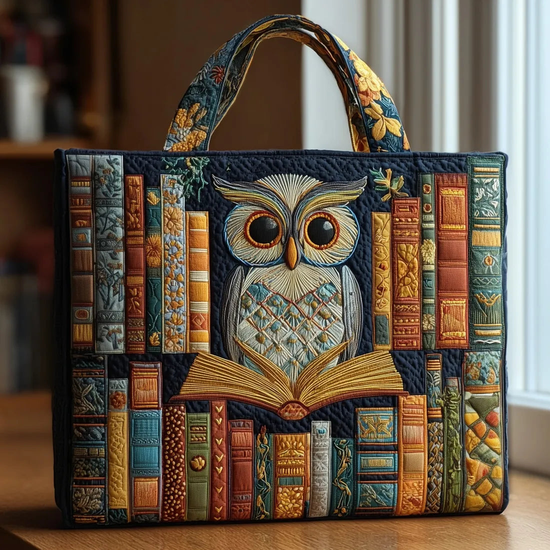 Elizabeth | Stylish Multicolor Owl Art Tote Bag