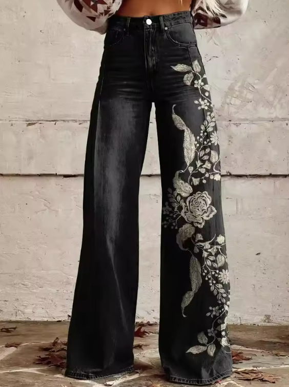 Tiffany | Elegant Bohemian Floral Pants