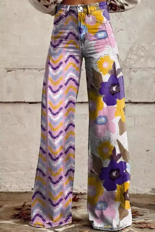 Isadora | Stylish Multicolor Boho Flower Pants