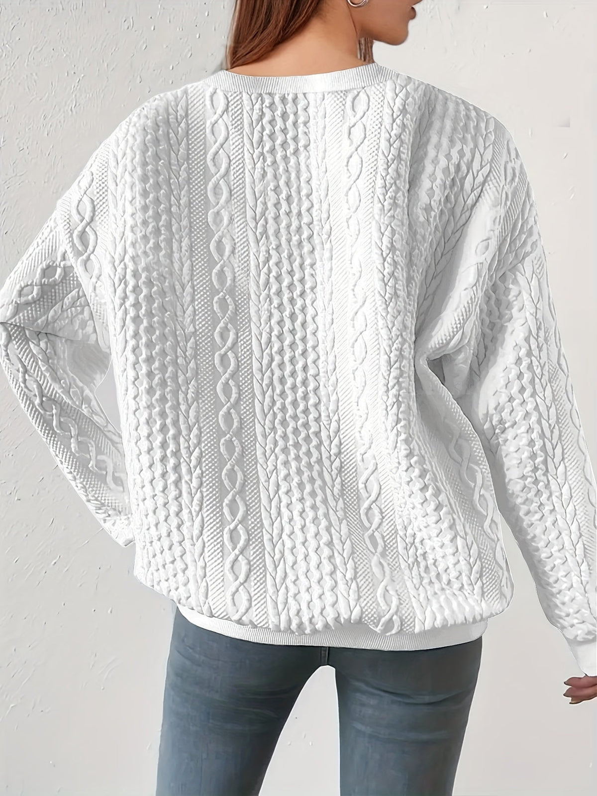 Joyce | Textured Cable-Knit Sweatshirt