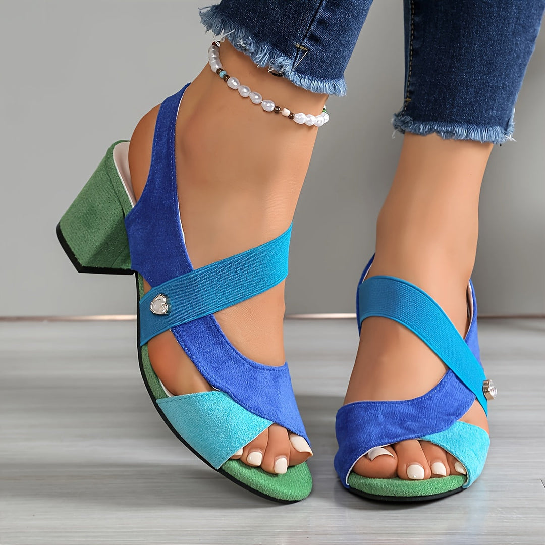 Elara | Classic Cross Strap Comfort Heels