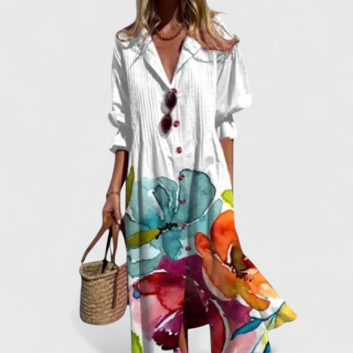 Paula | Elegant Multicolor Boho Dress