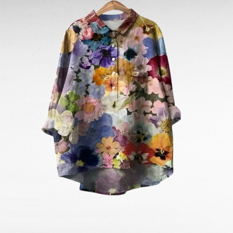 Tabitha | Classic Watercolor Floral Blouse