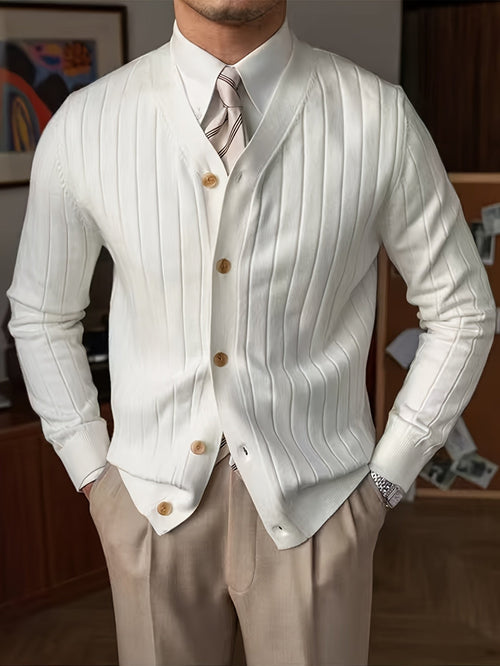 Arthur | Ribbed Button-Up Cardigan