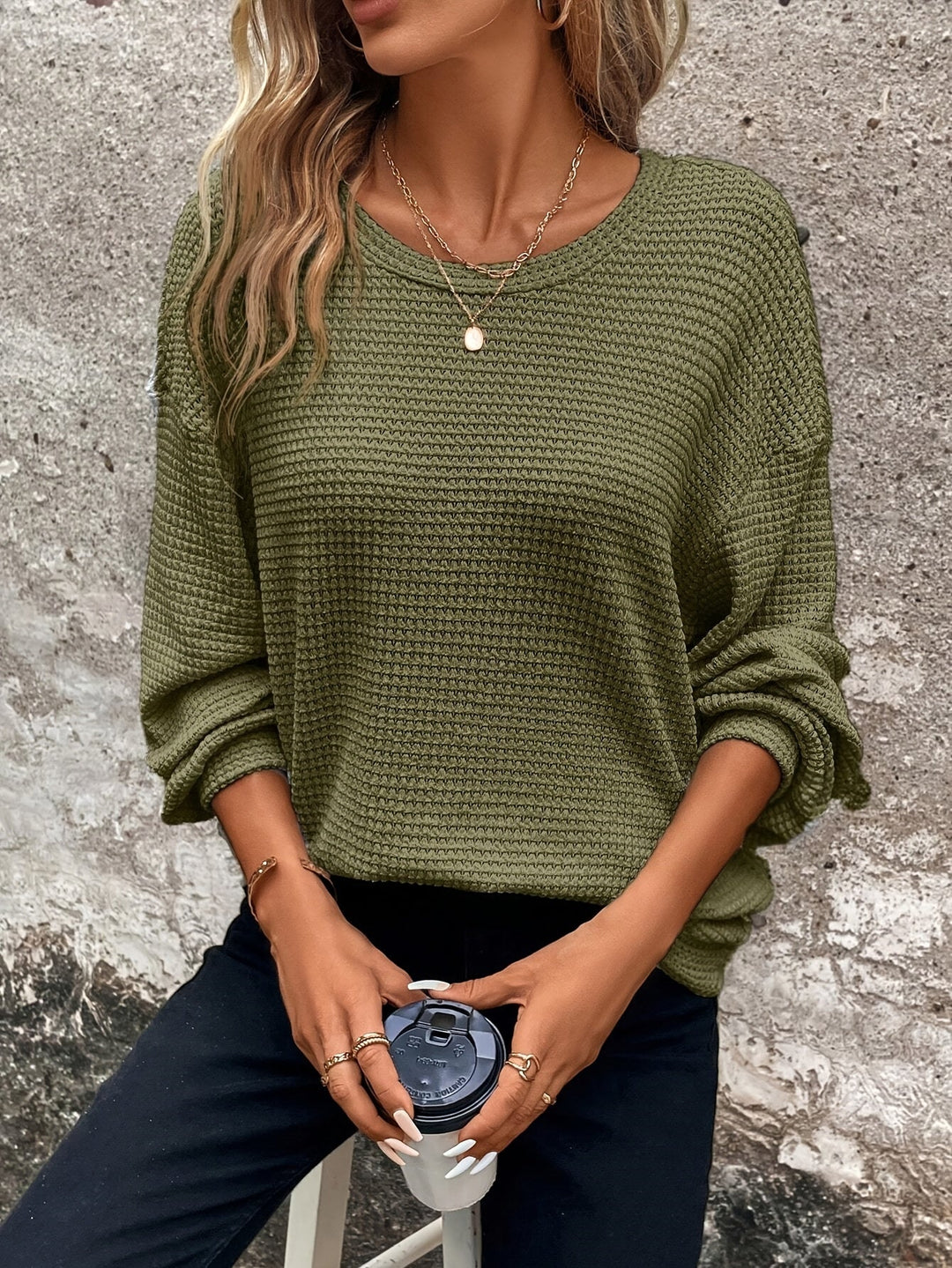 Carly | Relaxed Waffle-Knit Sweater