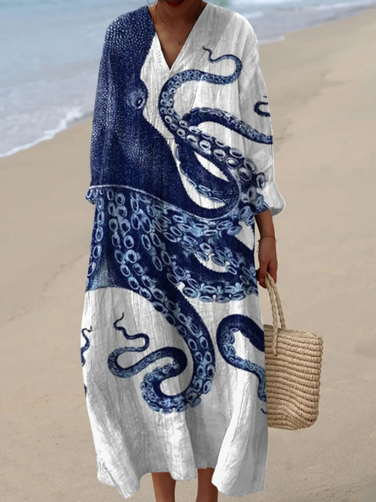 Arabella | Octopus Art Print Casual Dress