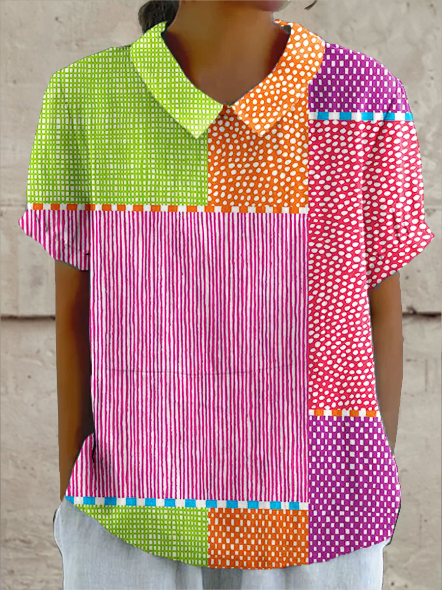 Jessica | Stylish Colorful Patchwork Shirt