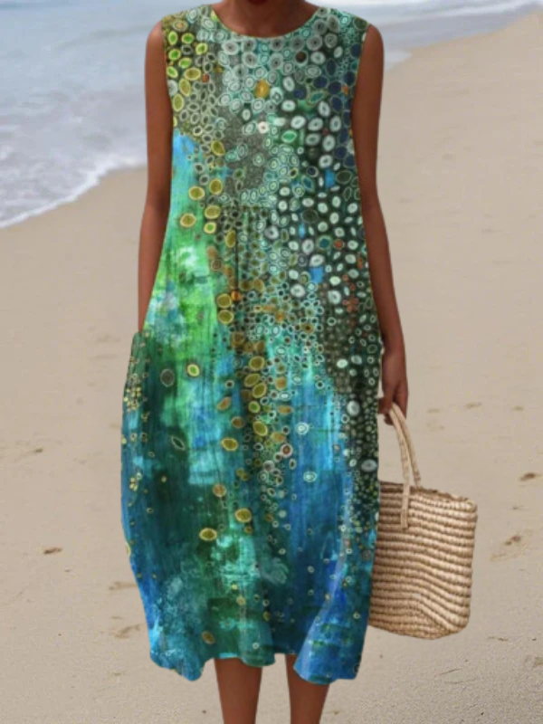 Zariah | Elegant Sleeveless Reef Midi Dress