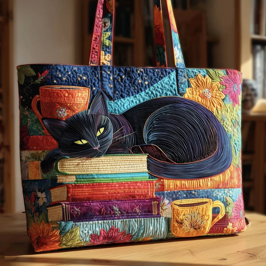Melissa | Artistic Multicolor Cat Tote Bag