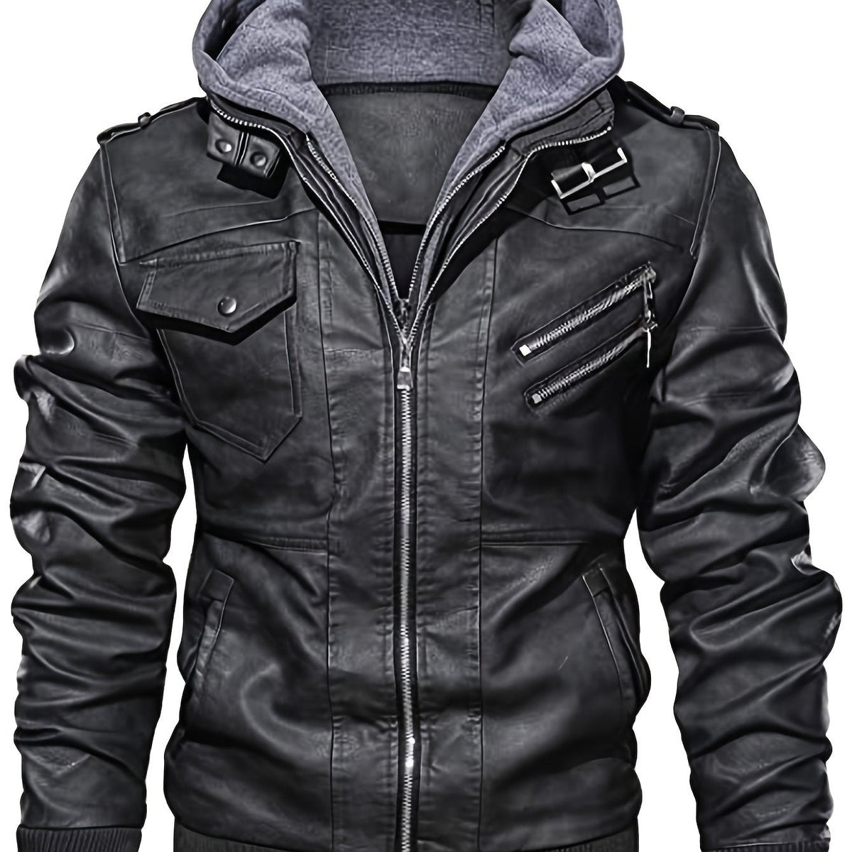 Roderick | Rugged Hooded Biker Jacket