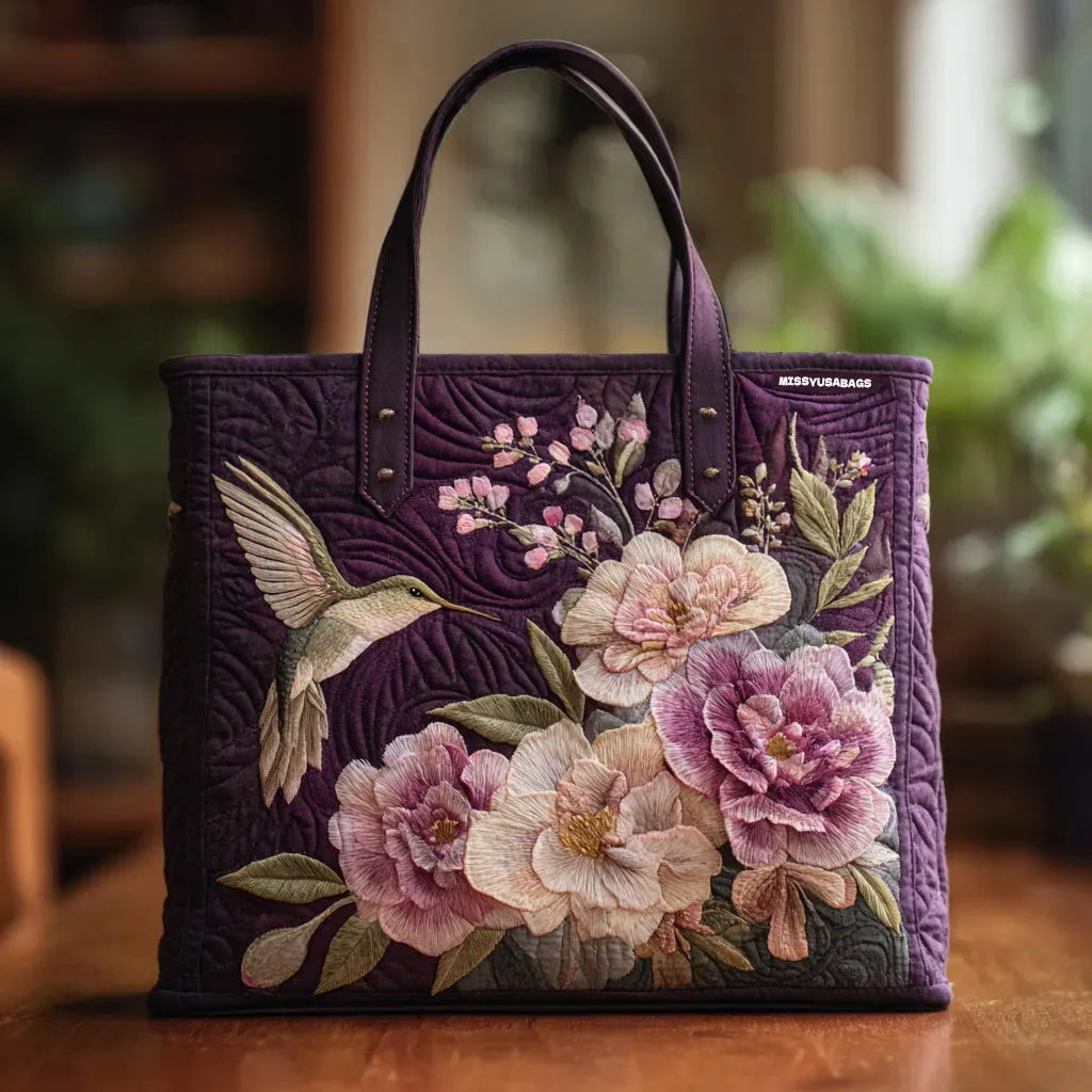 Andrea | Purple Floral Art Tote Bag