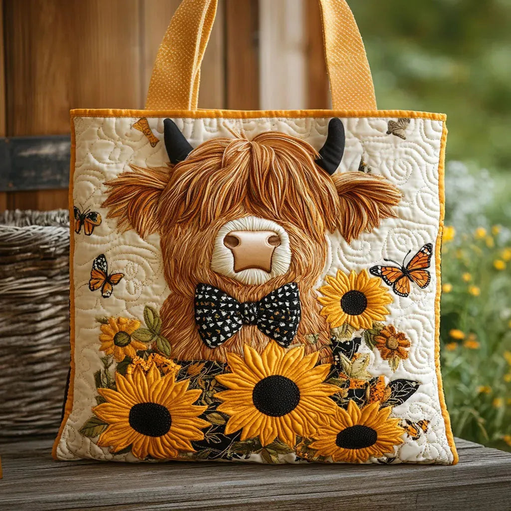 Carolyn | Stylish Floral Cow Art Tote Bag