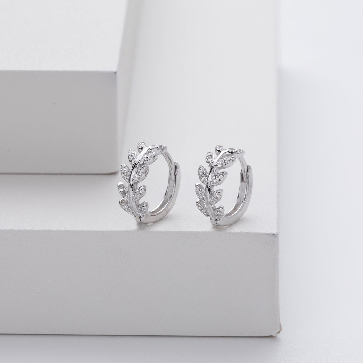 Diana | Elegant Silver and Gold Leaf Earrings