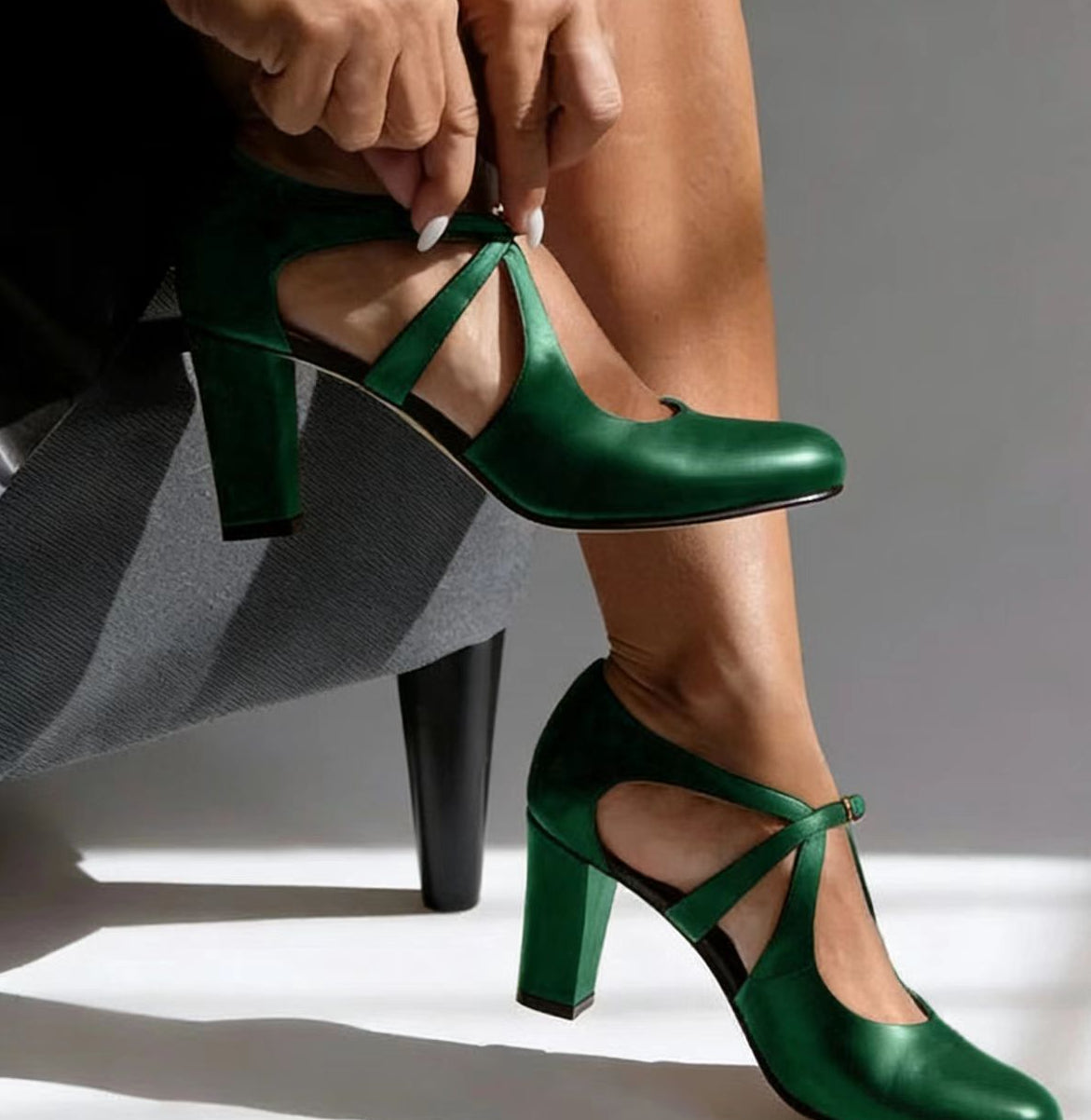 Raina | Elegant Comfort Strap Heels