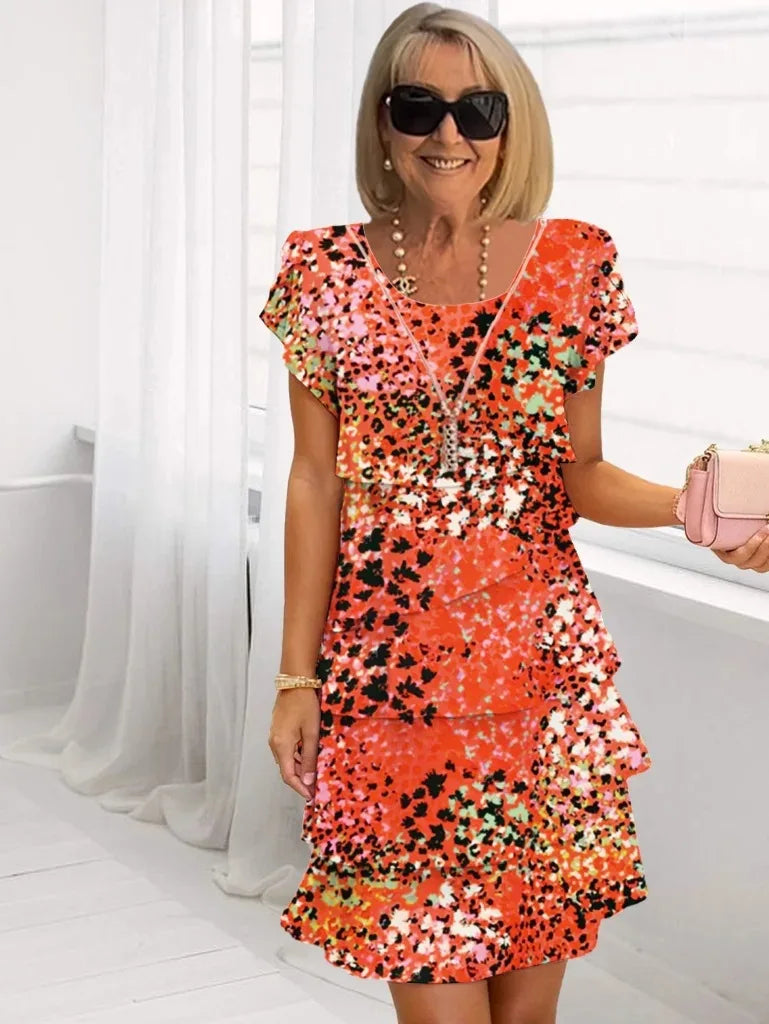 Clarissa | Elegant Multicolor Comfort Ruffle Dress