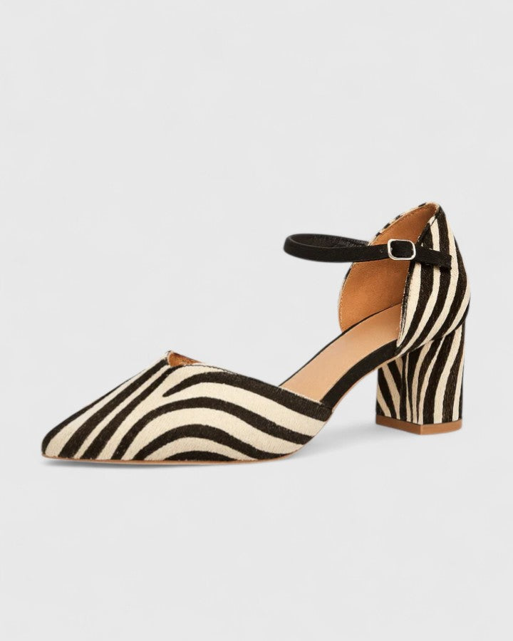 Natalie | Elegant Pointed Striped Heels