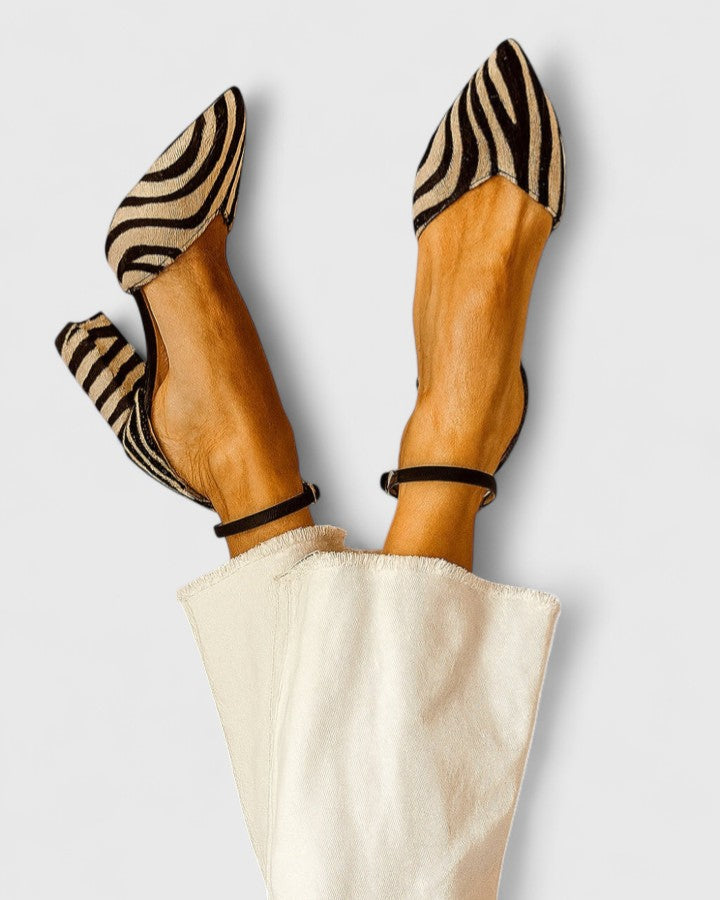 Natalie | Elegant Pointed Striped Heels