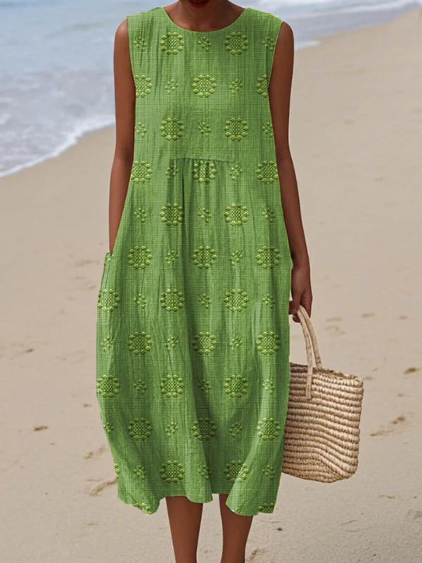 Michelle | Casual Embroidered Midi Dress