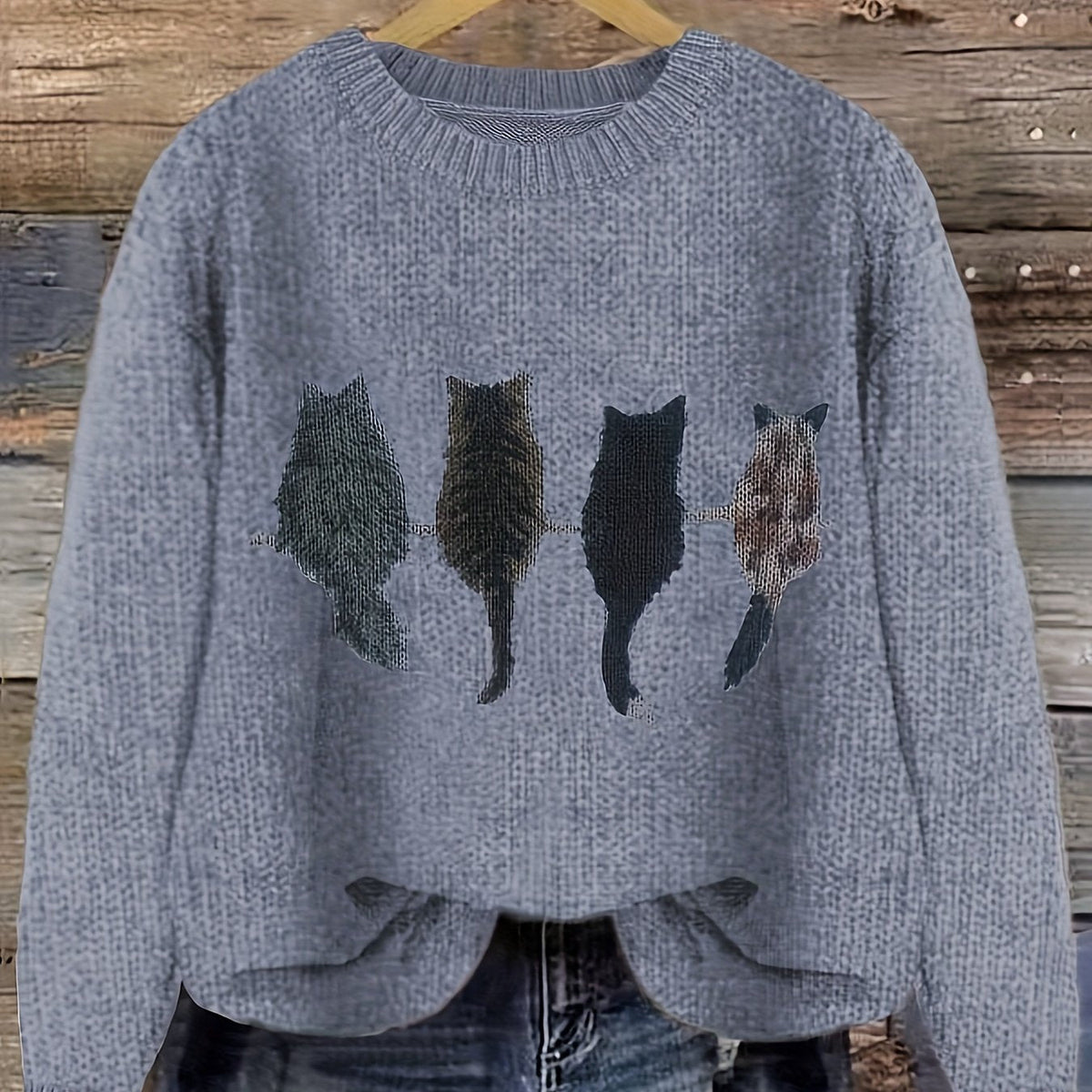 Tamara | Cozy Cat-Print Sweater
