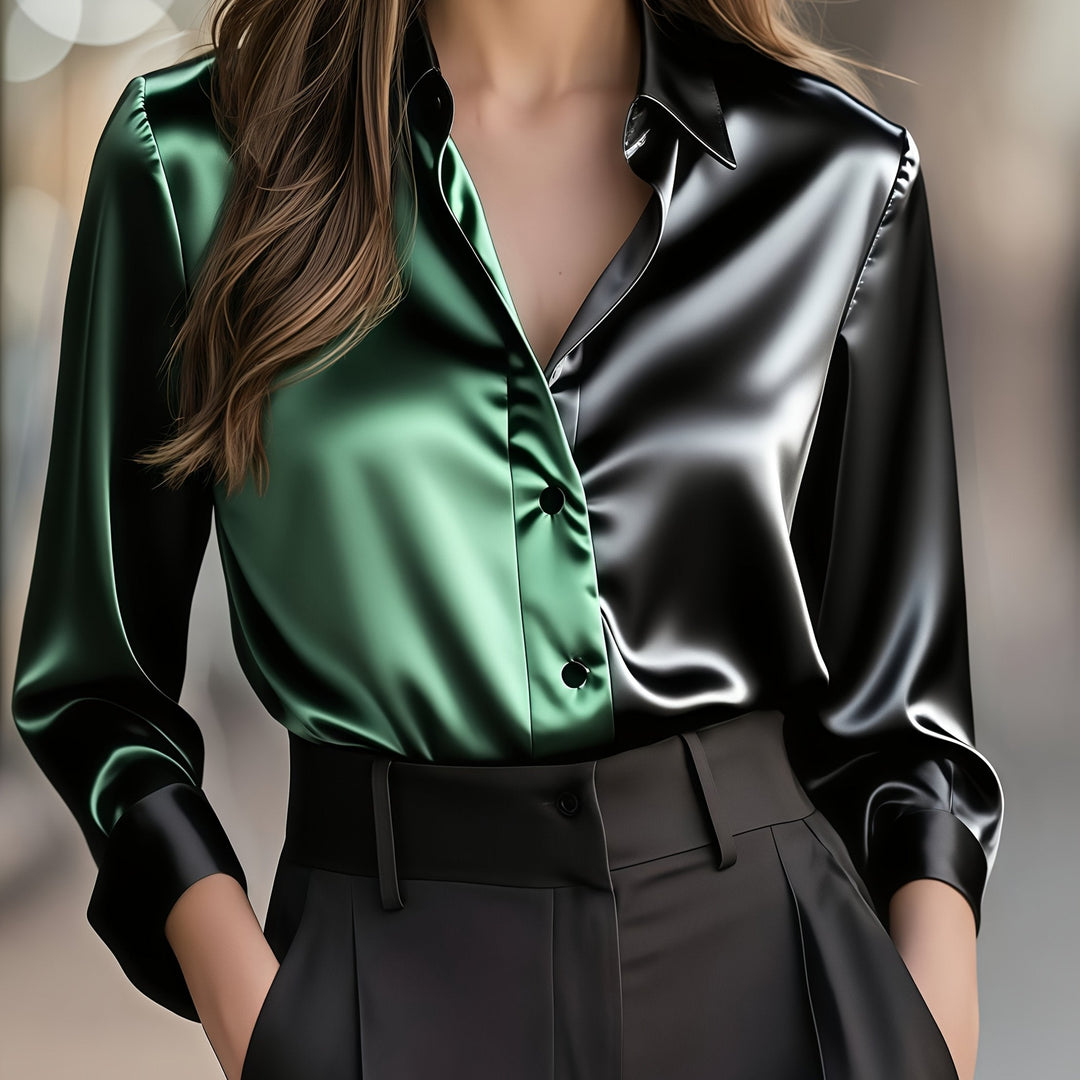 Helene | Refined Color-Block Blouse