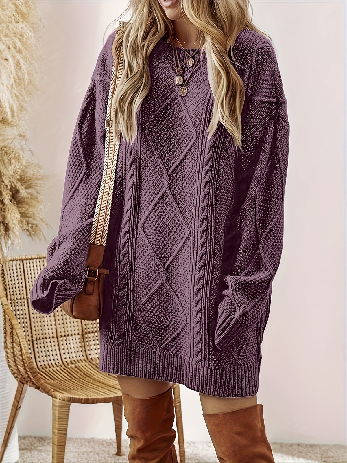 Tabitha | Cable-Knit Sweater Dress
