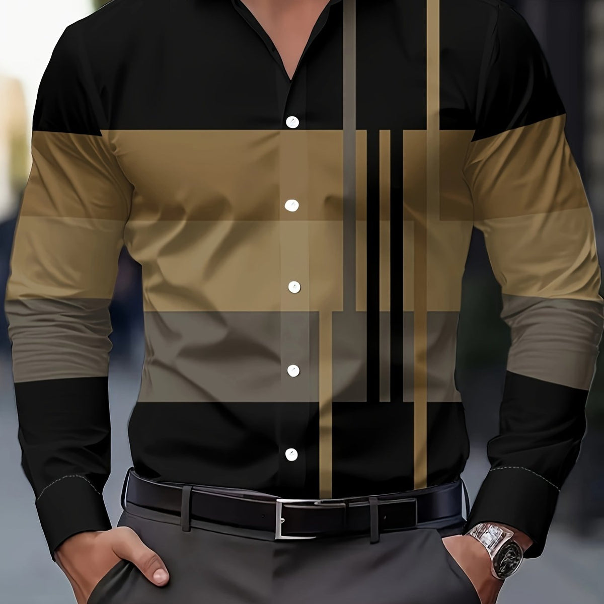 Rueben | Colour-Block Long-Sleeve Shirt