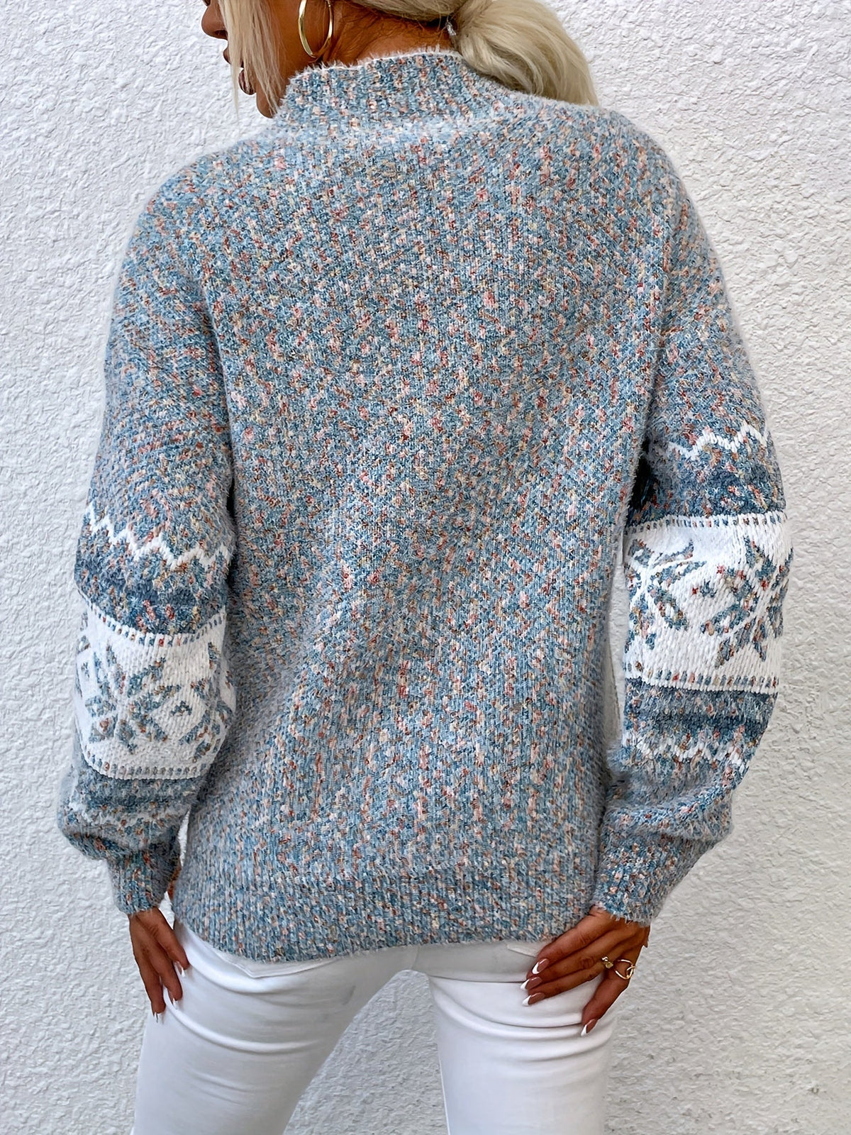 Tamsin | Cozy Snowflake Mock-Neck Sweater