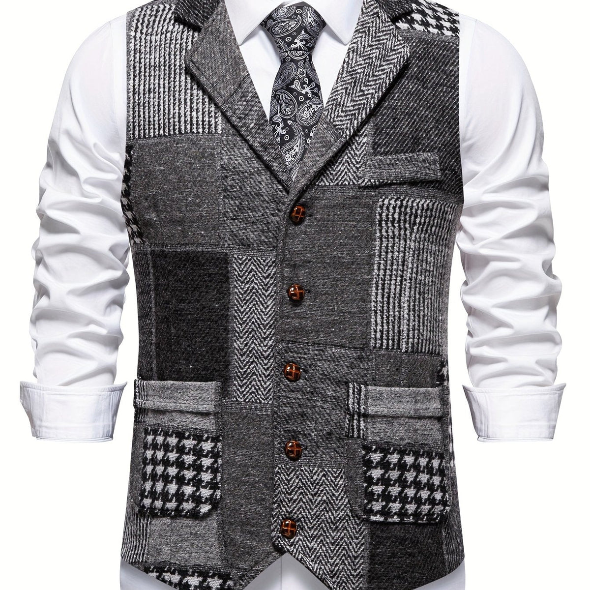 Tobias | Patchwork Tailored Waistcoat