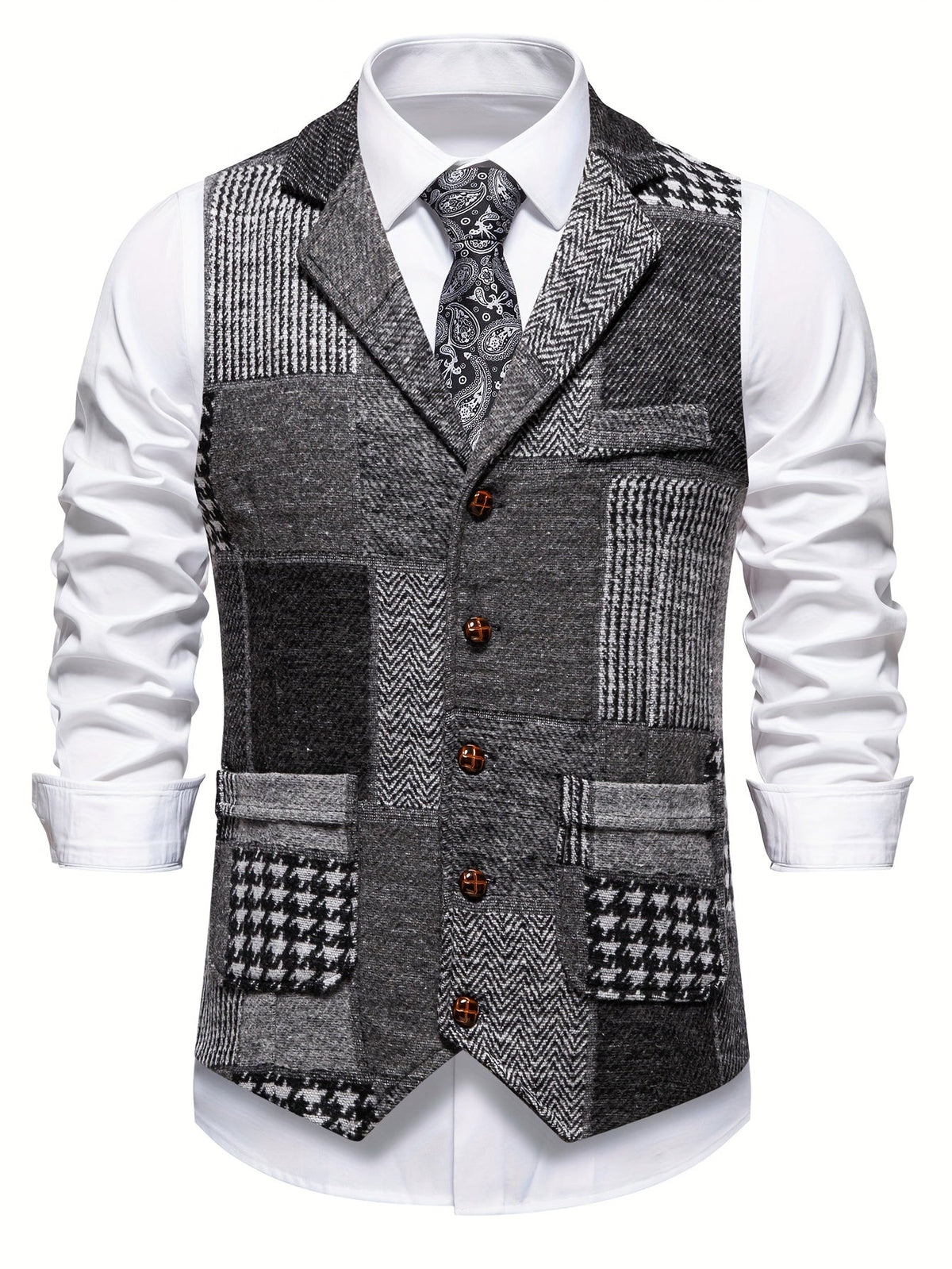Tobias | Patchwork Tailored Waistcoat