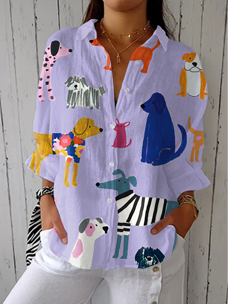 Sandra | Everyday Dog Design Button Blouse