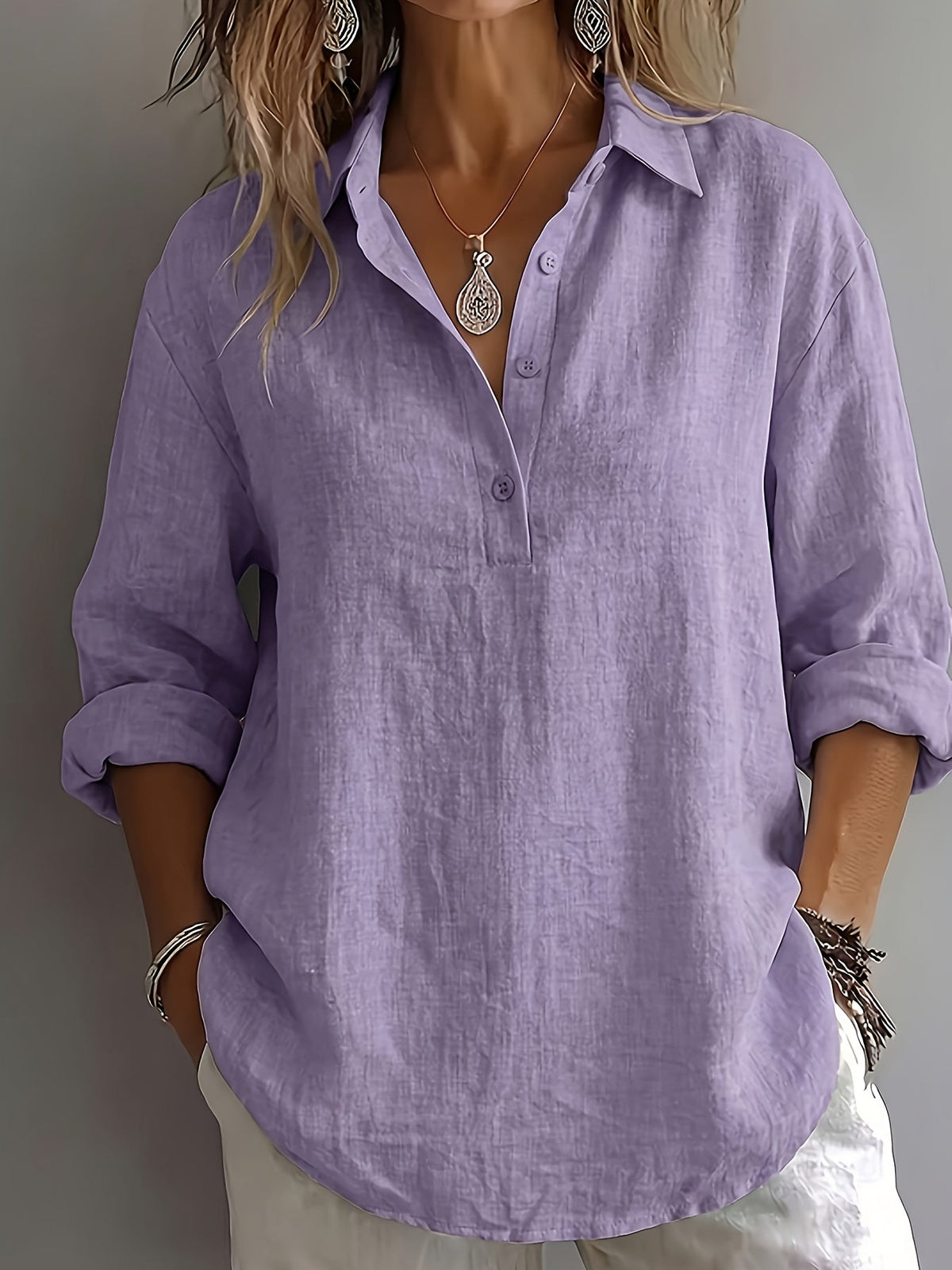 Freya | Relaxed Collared Blouse