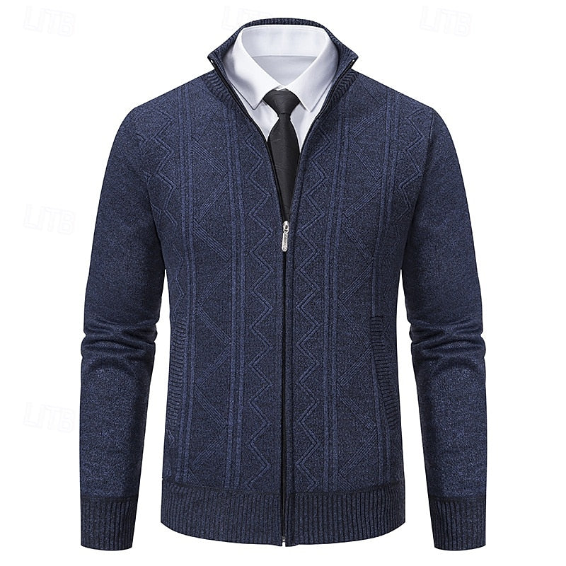 Bernard | Textured Zip-Up Cardigan