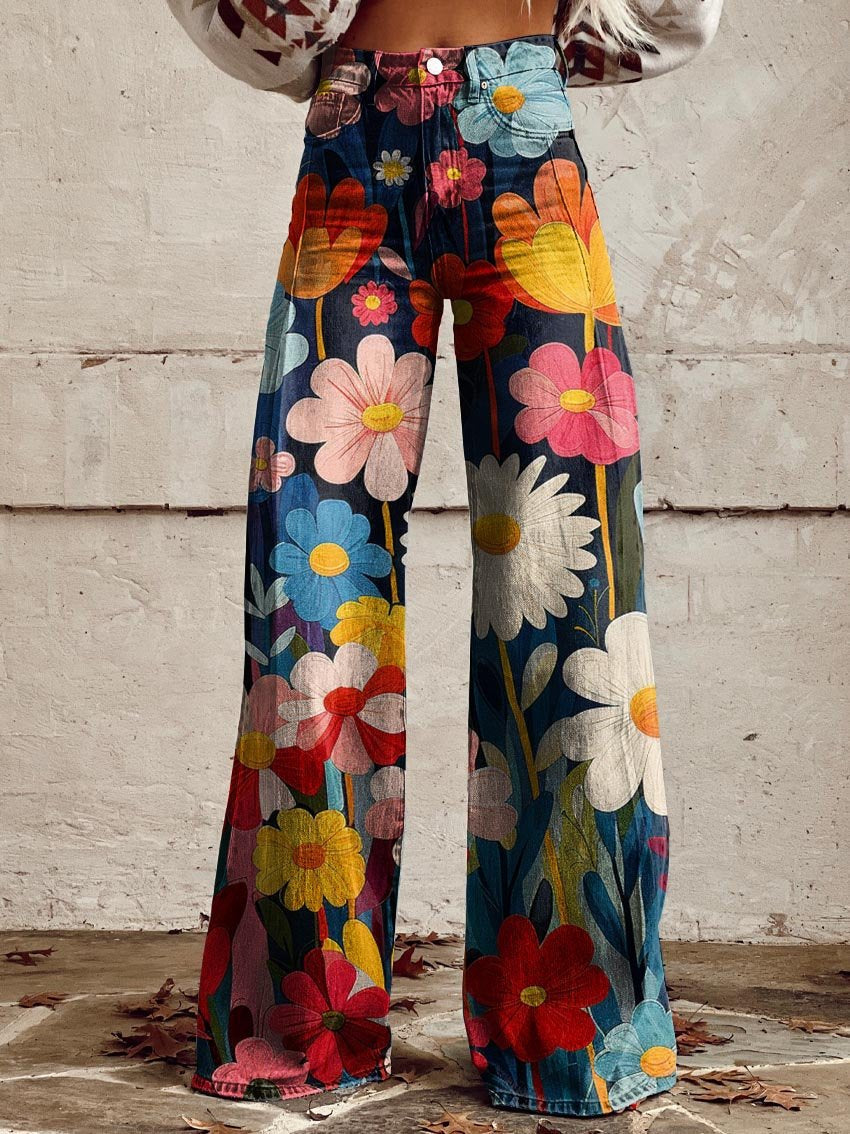 Sandra | Stylish Floral Wide Pants