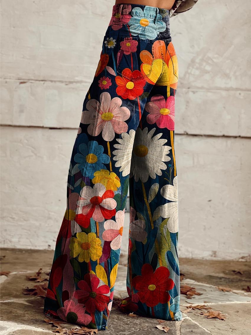 Sandra | Stylish Floral Wide Pants