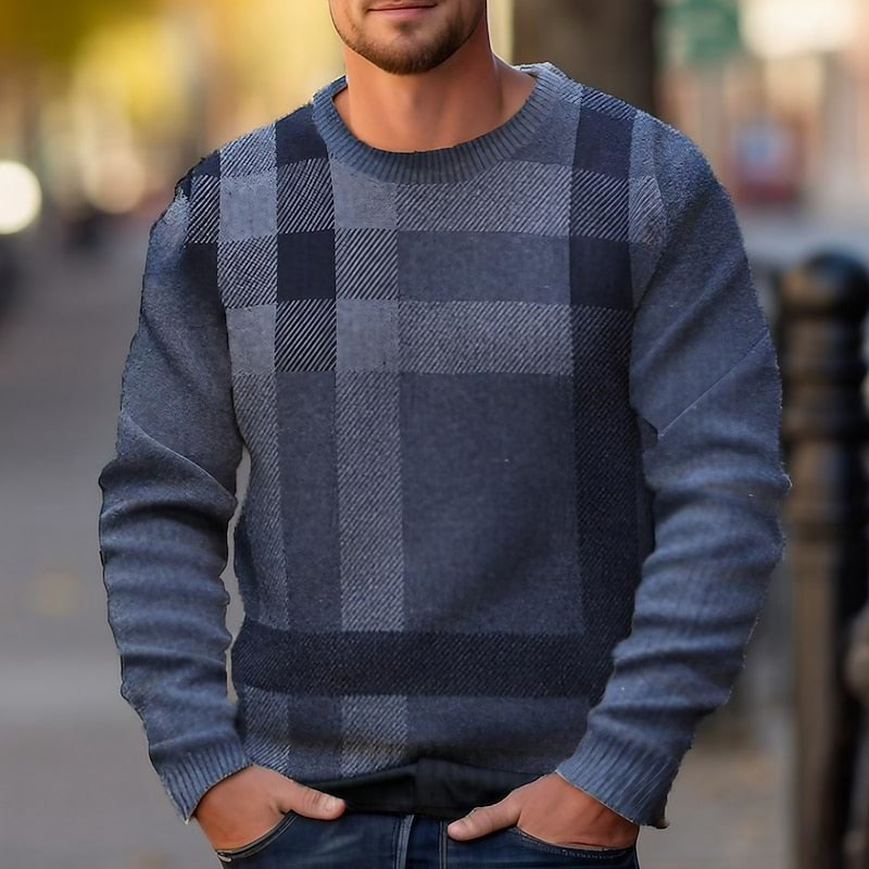 Gordon | Checked Crew Neck Sweater