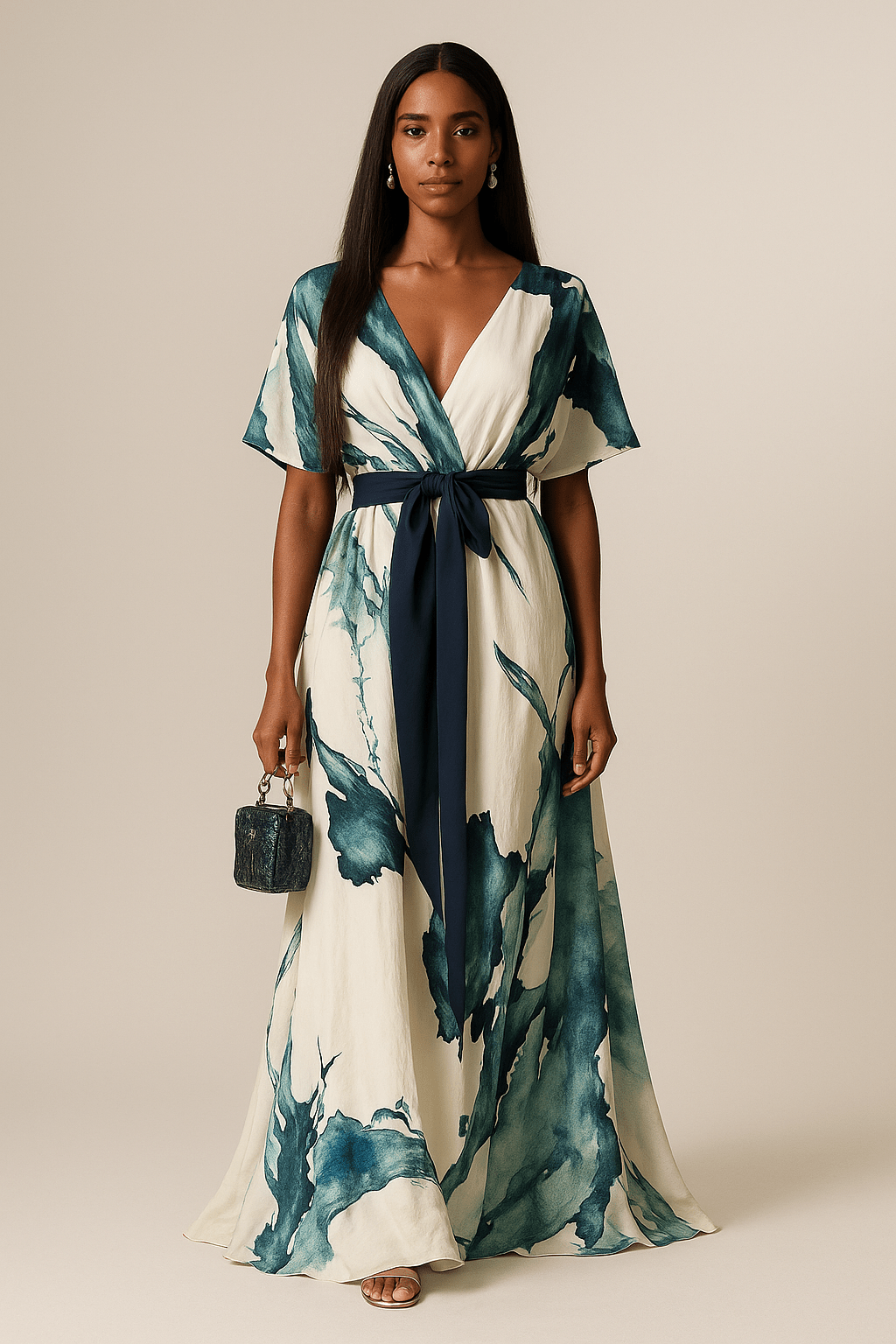 Marissa | Watercolor Print Long Dress
