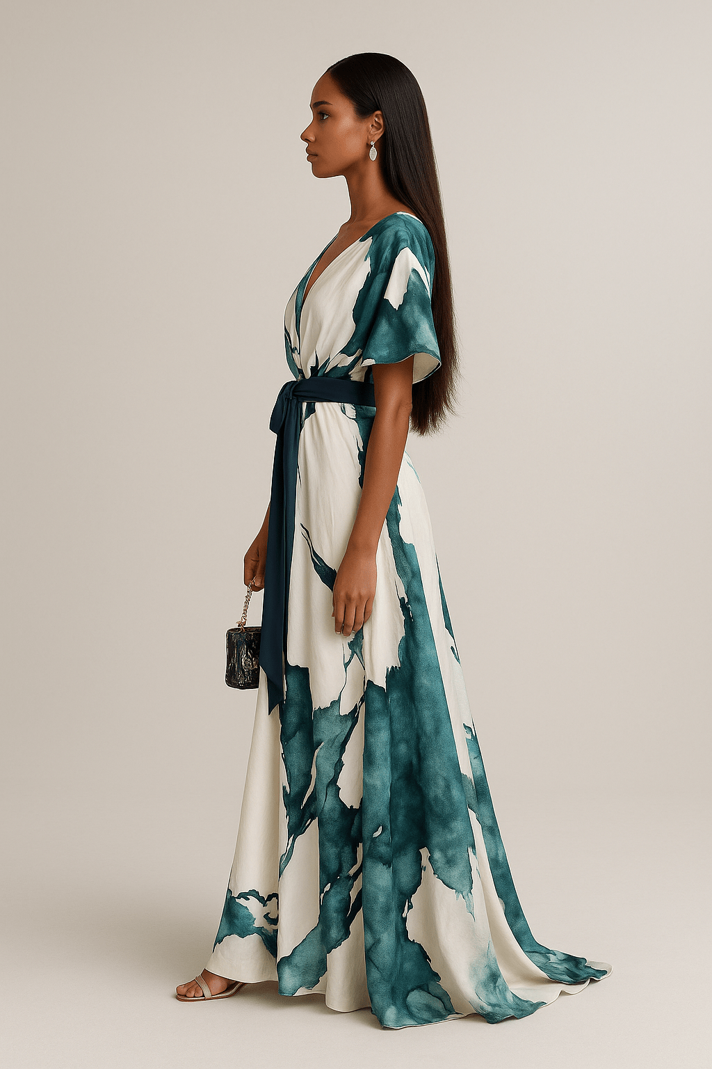 Marissa | Watercolor Print Long Dress