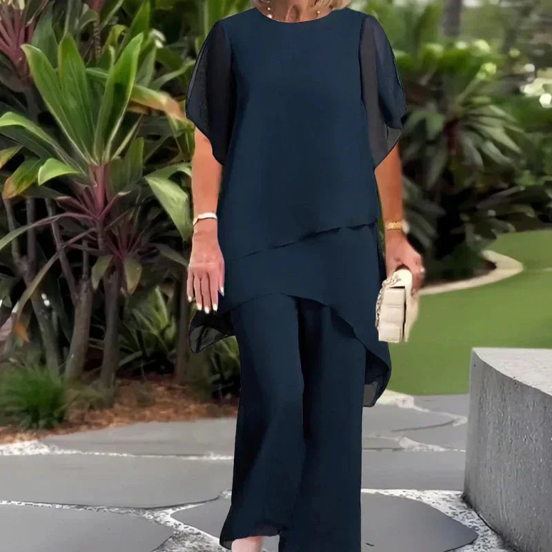 Everly | Draped Wide-Leg Trouser Set