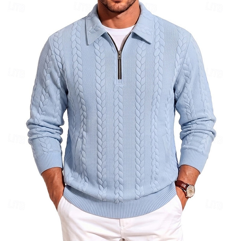 Chase | Textured Quarter-Zip Sweater